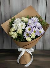 Букет цветов из:  Хризантемы и Розы в Латной