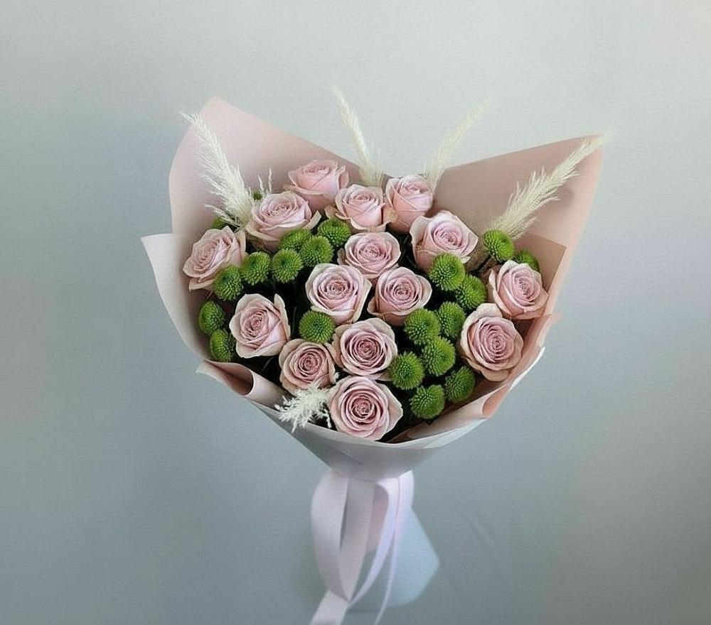 Букет цветов из: Розы и Хризантемы в Латной