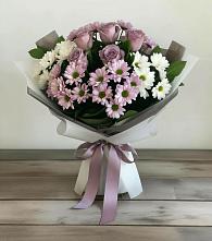 Букет цветов из:  Хризантемы и Розы #REPLACE_PRED# Латной