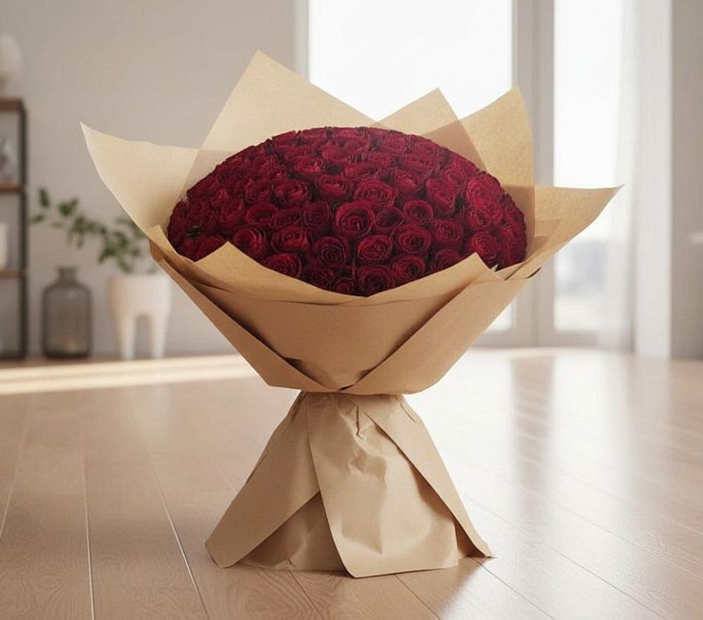 Букет 101 Красная роза в Латной