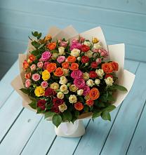 Букет Микс из разноцветных кустовых роз #REPLACE_PRED# Латной